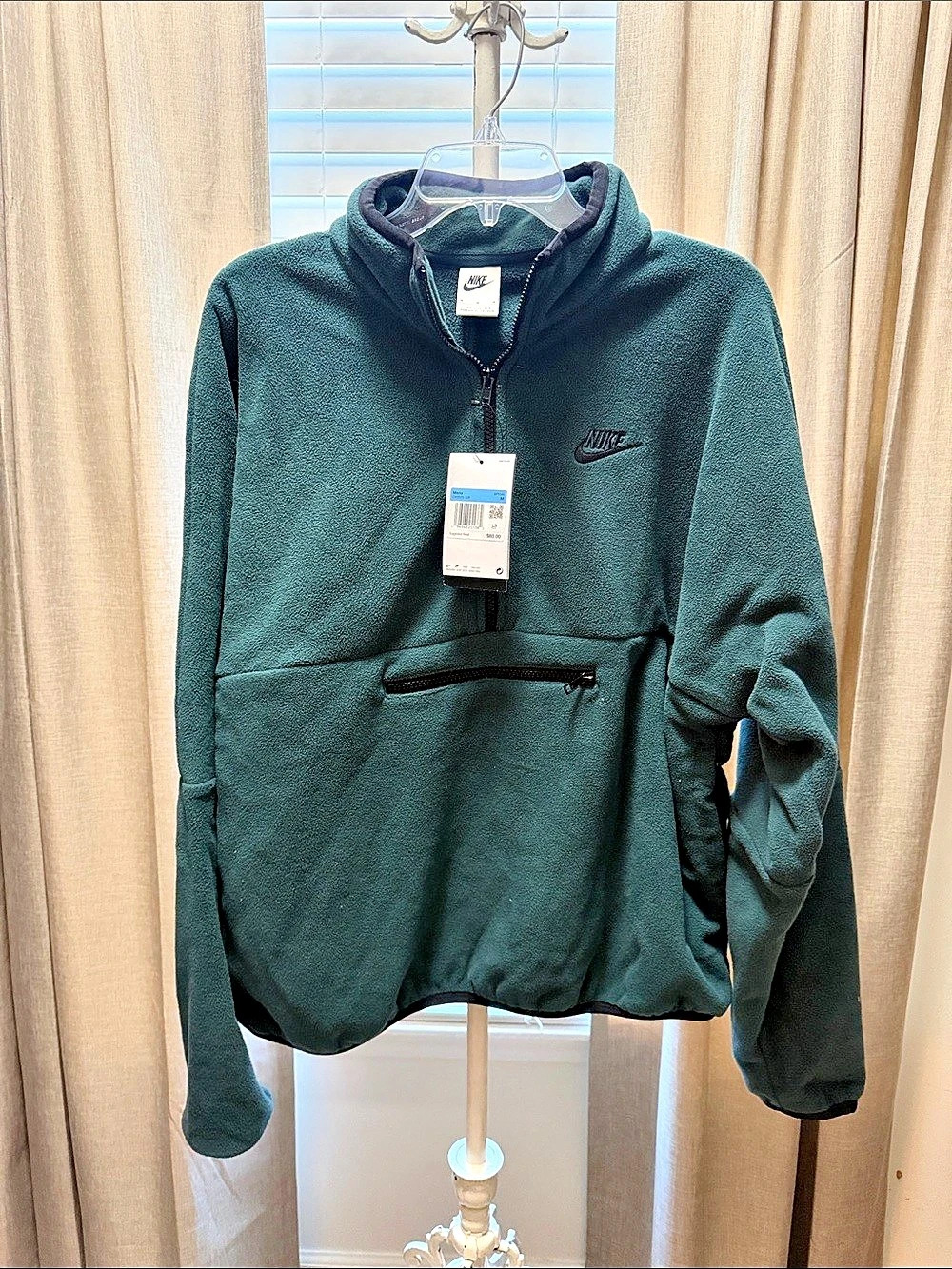 Nike Club Fleece+ 1/2-Zip Fleece Top Green Medium